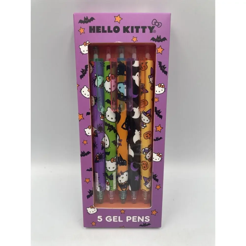 Hello Kitty Halloween Bats Gel Pens Set VHTF NEW - Fast Shipping!